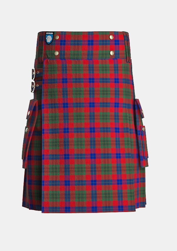 Utility_Abernethy_Tartan_10333_kilt_front_image_with_pleated_design_and_adjustable_buckles_for_men