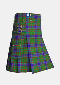 Utility_Adams_tartan_3022_kilt_side_image_with_pleated_design_and_adjustable_buckles_for_men