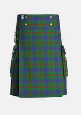 Utility_Agnew_tartan_182_kilt_front_image_with_pleated_design_and_adjustable_buckles_for_men