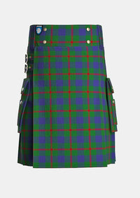 Utility_Agnew_tartan_182_kilt_front_image_with_pleated_design_and_adjustable_buckles_for_men