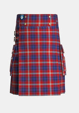 Utility_Ainslie_Tartan_2187_kilt_front_image_with_pleated_design_and_adjustable_buckles_for_men