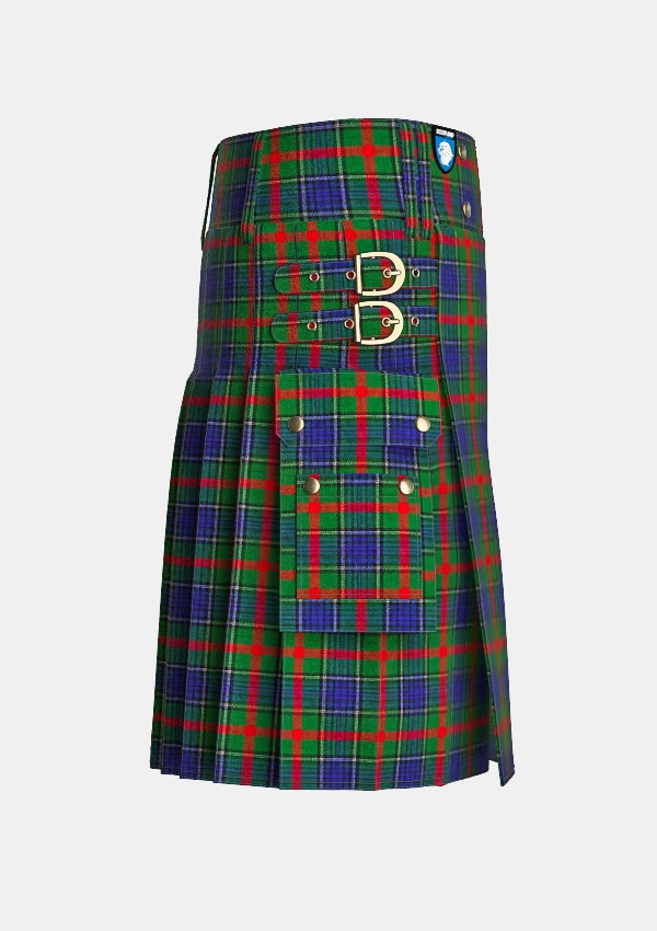 Utility_Aiton_Tartan_kilt_right_image_with_pleated_design_and_adjustable_buckles_for_men
