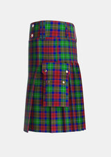 Utility_Akins_Clan_Personal_Tartan_2426_kilt_left_image_with_pleated_design_and_adjustable_buckles_for_men