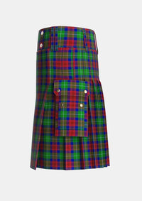 Utility_Akins_Clan_Personal_Tartan_2426_kilt_left_image_with_pleated_design_and_adjustable_buckles_for_men