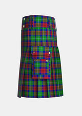 Utility_Akins_Clan_Tartan_2426_kilt_left_image_with_pleated_design_and_adjustable_buckles_for_men