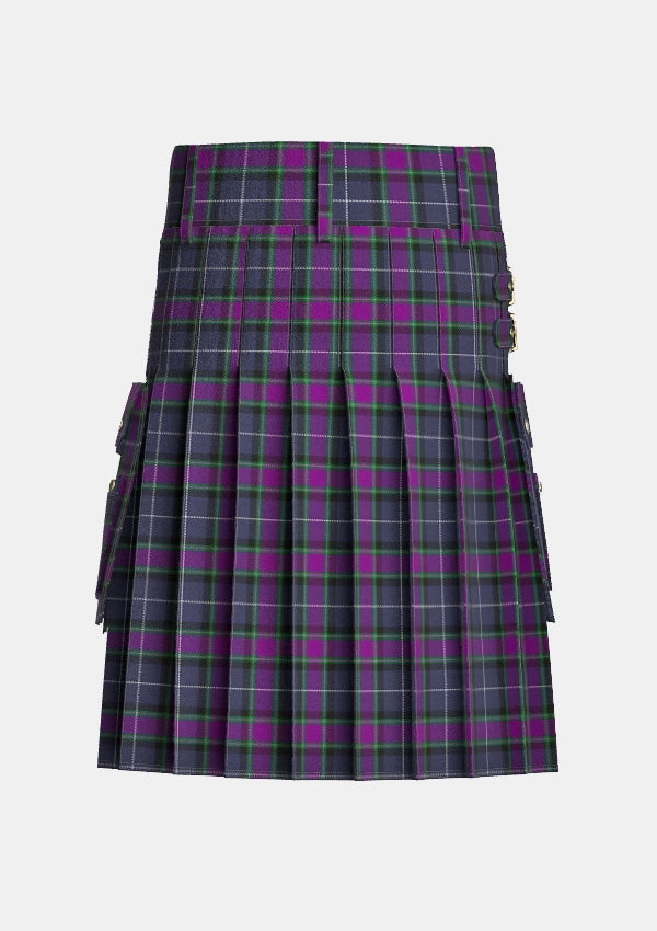 Utility_Alba_Tartan_3825_kilt_back_image_with_pleated_design_and_adjustable_buckles_for_men