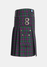 Utility_Alexander_Hunting_Personal_Tartan_411_kilt_right_image_with_pleated_design_and_adjustable_buckles_for_men