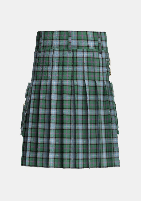 Utility_Alexander_of_Menstry_Hunting_Tartan_6715_kilt_back_image_with_pleated_design_and_adjustable_buckles_for_men