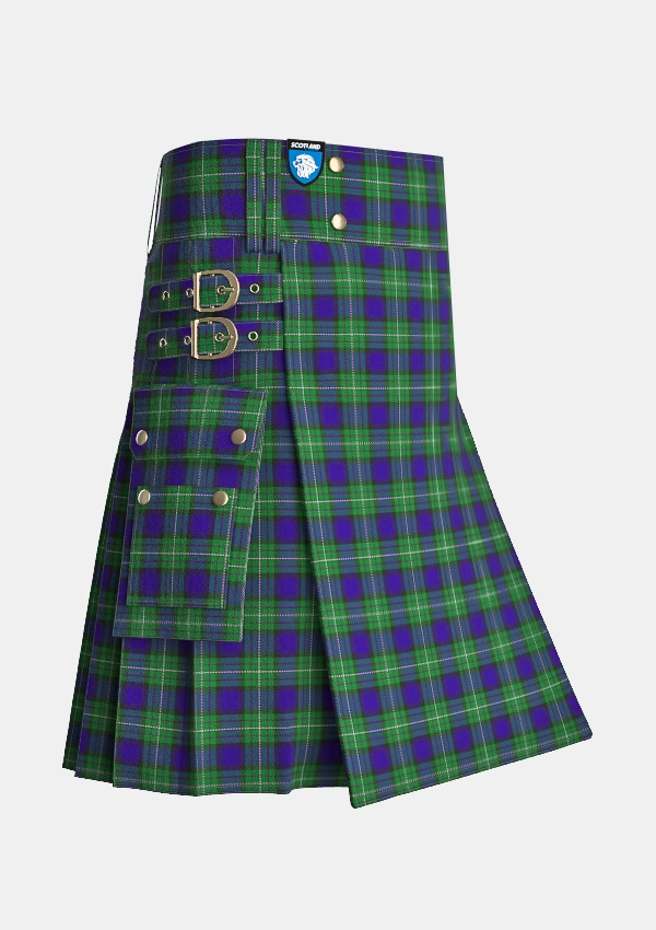Utility_Alexander_tartan_5686_kilt_side_image_with_pleated_design_and_adjustable_buckles_for_men