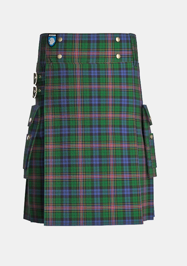 Utility_Allison_tartan_303_kilt_front_image_with_pleated_design_and_adjustable_buckles_for_men