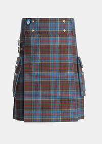 Utility_Anderson_Highland_Society_of_London_Tartan_1397_kilt_front_image_with_pleated_design_and_adjustable_buckles_for_men