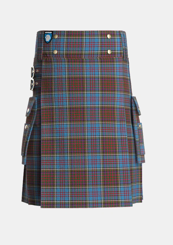 Utility_Anderson_Highland_Society_of_London_Tartan_1397_kilt_front_image_with_pleated_design_and_adjustable_buckles_for_men