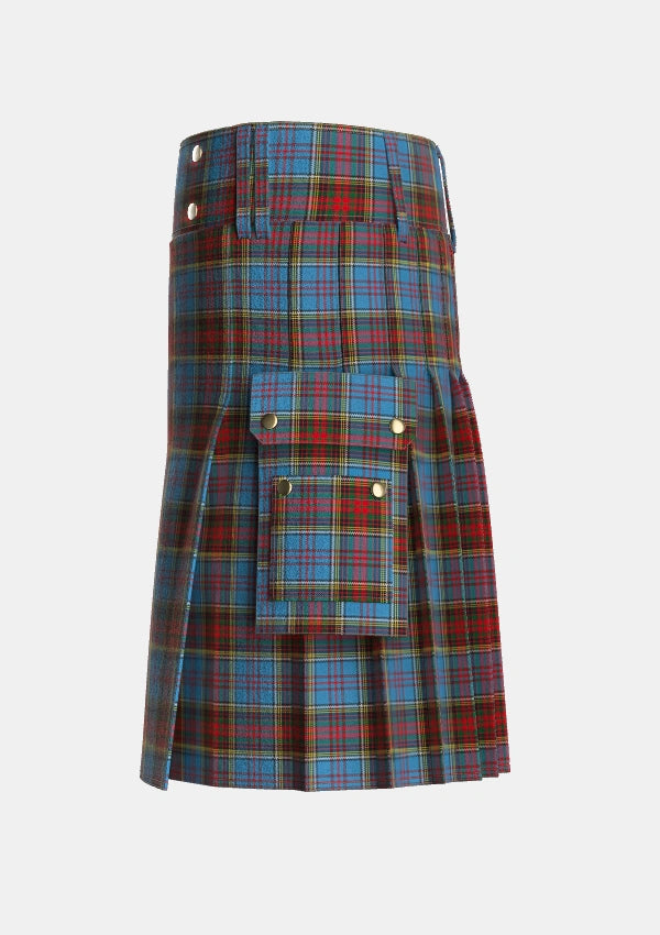 Utility_Anderson_MacGregor_Hastie_1_Tartan_1348_kilt_left_image_with_pleated_design_and_adjustable_buckles_for_men