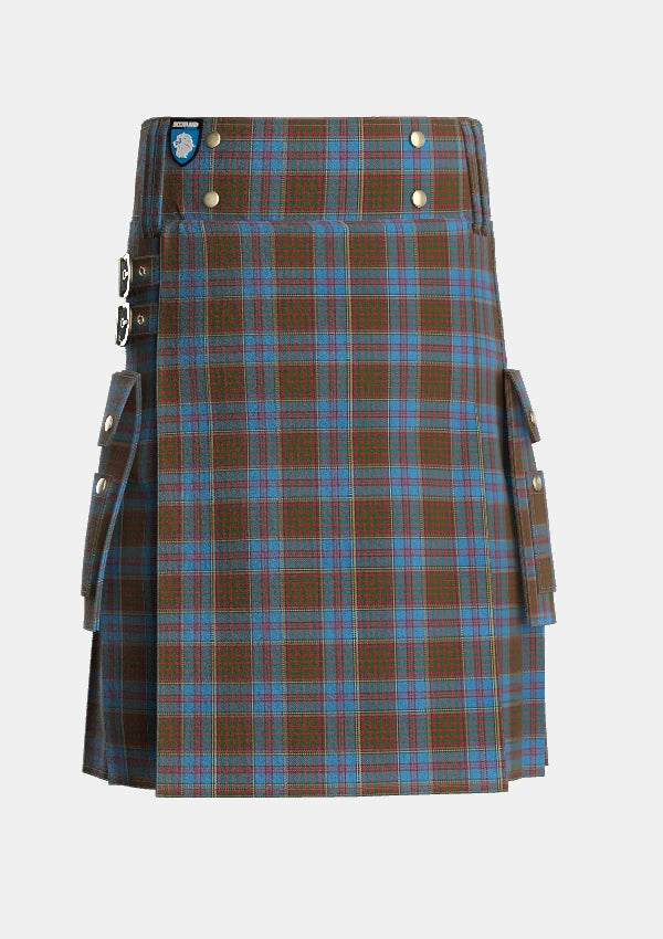 Utility_Anderson_MacGregor_Hastie_4_Tartan_1395_kilt_front_image_with_pleated_design_and_adjustable_buckles_for_men