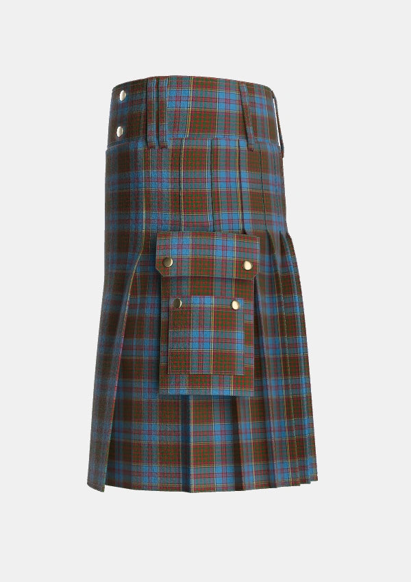 Utility_Anderson_MacGregor_Hastie_4_Tartan_1395_kilt_left_image_with_pleated_design_and_adjustable_buckles_for_men