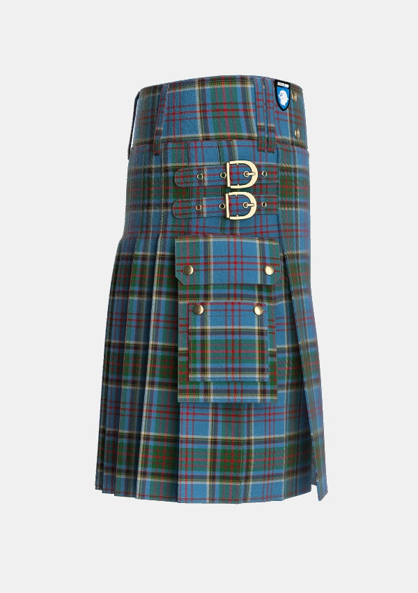 Utility_Anderson_Old_Makinlay_Tartan_1347_kilt_right_image_with_pleated_design_and_adjustable_buckles_for_men