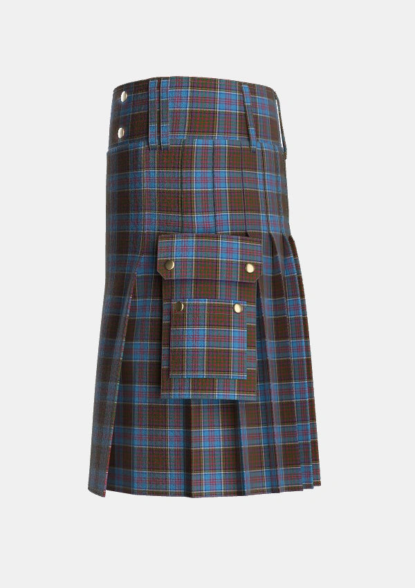 Utility_Anderson_STS_Tartan_1392_kilt_left_image_with_pleated_design_and_adjustable_buckles_for_men