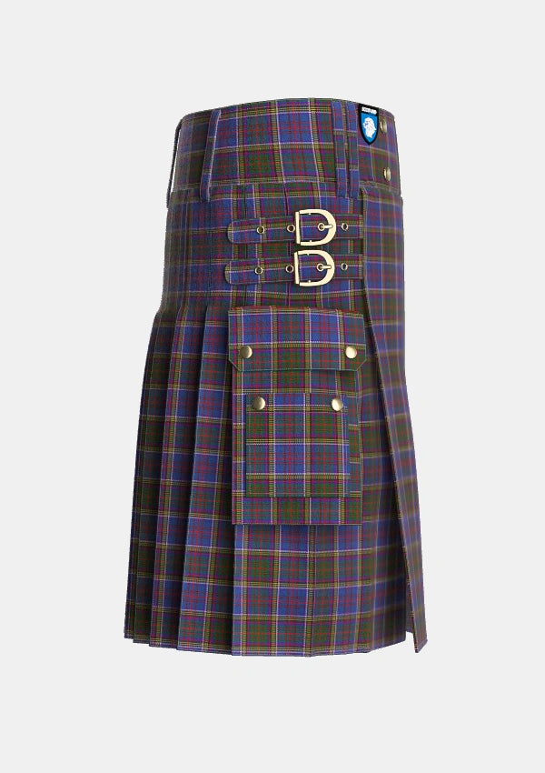 Utility_Anderson_W_L_Anderson_Stirling_Tartan_1346_kilt_right_image_with_pleated_design_and_adjustable_buckles_for_men