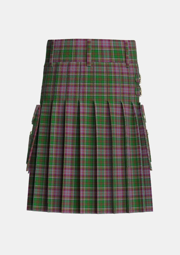 Utility_Anderson_of_Kinneddar_Hunting_Tartan_1396_kilt_back_image_with_pleated_design_and_adjustable_buckles_for_men