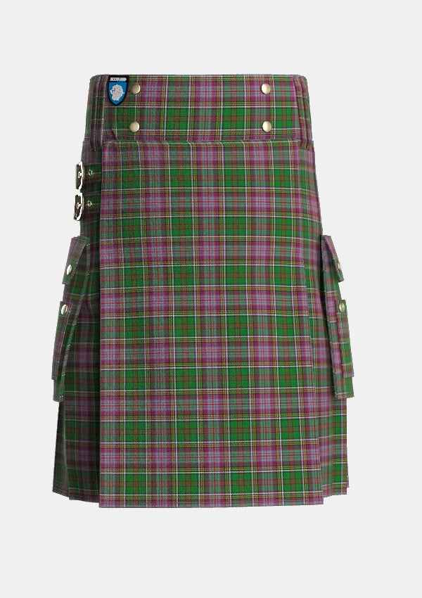 Utility_Anderson_of_Kinneddar_Hunting_Tartan_1396_kilt_front_image_with_pleated_design_and_adjustable_buckles_for_men
