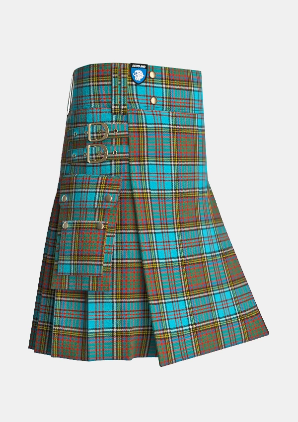 Utility_Anderson_tartan_kilt_side_image_with_pleated_design_and_adjustable_buckles_for_men