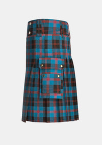 Utility_Angus_tartan_1179_kilt_left_image_with_pleated_design_and_adjustable_buckles_for_men
