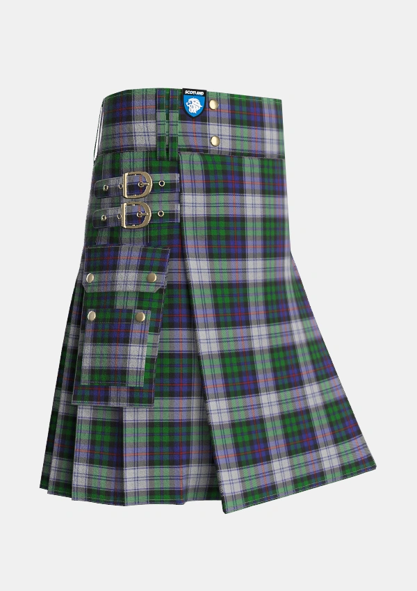 Utility_Argyle_Dress_Tartan_3602_kilt_side_image_with_pleated_design_and_adjustable_buckles_for_men