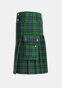Utility_Armstrong_2_Tartan_793_kilt_left_image_with_pleated_design_and_adjustable_buckles_for_men