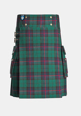 Utility_Armstrong_tartan_kilt_front_image_with_pleated_design_and_adjustable_buckles_for_men