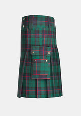 Utility_Armstrong_tartan_kilt_left_image_with_pleated_design_and_adjustable_buckles_for_men