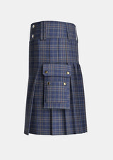 Utility_Arran_Mist_tartan_11544_kilt_left_image_with_pleated_design_and_adjustable_buckles_for_men