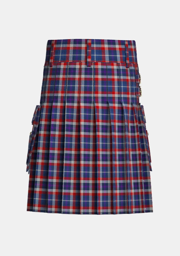 Utility_Auld_Alliance_Tartan_3155_kilt_back_image_with_pleated_design_and_adjustable_buckles_for_men