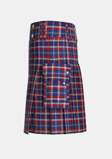 Utility_Auld_Alliance_Tartan_3155_kilt_left_image_with_pleated_design_and_adjustable_buckles_for_men