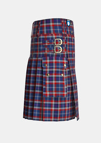 Utility_Auld_Alliance_Tartan_3155_kilt_right_image_with_pleated_design_and_adjustable_buckles_for_men