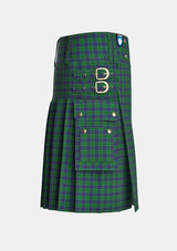 Utility_Austin_Tartan_254_kilt_right_image_with_pleated_design_and_adjustable_buckles_for_men