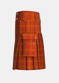 Utility_Australia_Tartan_kilt_left_image_with_pleated_design_and_adjustable_buckles_for_men