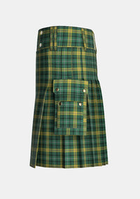 Utility_Avalon_Calvert_Tartan_kilt_left_image_with_pleated_design_and_adjustable_buckles_for_men