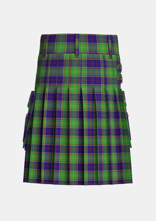 Utility_Ayrshire_tartan_436_kilt_back_image_with_pleated_design_and_adjustable_buckles_for_men