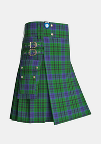 Utility_Bailey_tartan_2589_kilt_side_image_with_pleated_design_and_adjustable_buckles_for_men