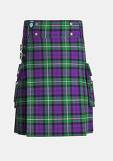 Utility_Baillie_Highland_Society_Tartan_kilt_front_image_with_pleated_design_and_adjustable_buckles_for_men