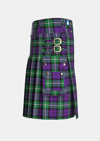 Utility_Baillie_Highland_Society_Tartan_kilt_right_image_with_pleated_design_and_adjustable_buckles_for_men