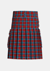 Utility_Baillie_of_Polkemmet_Red_Tartan_1008_kilt_back_image_with_pleated_design_and_adjustable_buckles_for_men