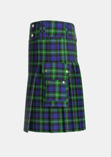 Utility_Baillie_of_Polkemmet_Tartan_206_kilt_left_image_with_pleated_design_and_adjustable_buckles_for_men