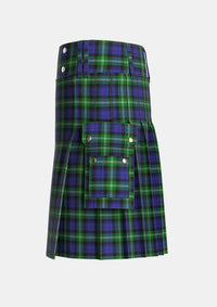 Utility_Baillie_of_Polkemmet_Tartan_206_kilt_left_image_with_pleated_design_and_adjustable_buckles_for_men