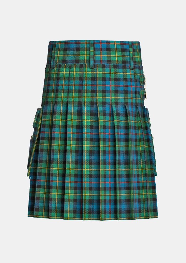 Utility_Baillie_tartan_278_kilt_back_image_with_pleated_design_and_adjustable_buckles_for_men