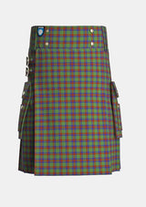 Utility_Bain_E_Tartan_15040_kilt_front_image_with_pleated_design_and_adjustable_buckles_for_men