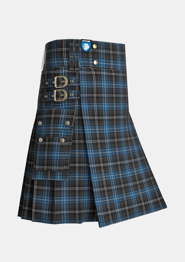 Utility_Bain_Tom_Tartan_12167_kilt_side_image_with_pleated_design_and_adjustable_buckles_for_men