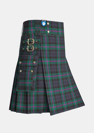 Utility_Baird_tartan_kilt_side_image_with_pleated_design_and_adjustable_buckles_for_men