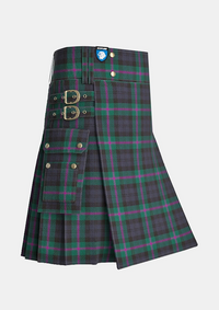 Utility_Baird_tartan_kilt_side_image_with_pleated_design_and_adjustable_buckles_for_men