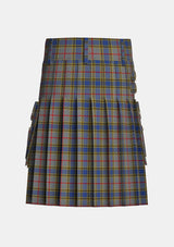 Utility_Balfour_Tartan_683_kilt_back_image_with_pleated_design_and_adjustable_buckles_for_men
